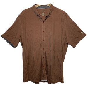 Khul Brown Button Down Shirt Wildfibre XL Short Sleeve Casual